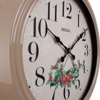 Regal Ökse Otu Desenli Metal Duvar Saati 40 Cm