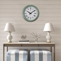 Regal Klasik Roma Rakam Metal Duvar Saati Yesil 40 Cm