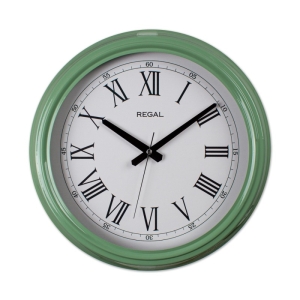 Regal Klasik Roma Rakam Metal Duvar Saati Yesil 40 Cm