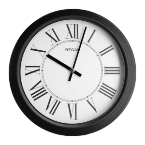 Regal Nostaljik Roma Rakam Metal Duvar Saati Siyah 29Cm
