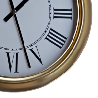 Regal Nostaljik Roma Rakam Metal Duvar Saati Gold 29 Cm