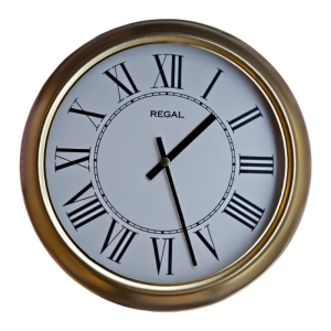 Regal Nostaljik Roma Rakam Metal Duvar Saati Gold 29 Cm