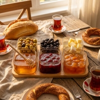 Mien 6Li Bambu Kapakli Cam Kahvaltilik 0003