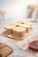 Mien 6Li Bambu Kapakli Cam Kahvaltilik 0003