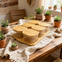 Mien 6Li Bambu Kapakli Cam Kahvaltilik 0003