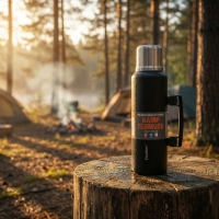 Cooker Kulplu Çelik Termos Siyah 1,5 Lt