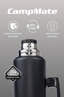 Cooker Kulplu Çelik Termos Siyah 1,5 Lt