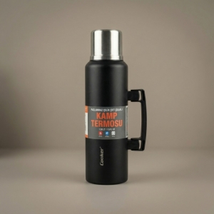 Cooker Kulplu Çelik Termos Siyah 1,5 Lt