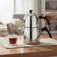 Leggno Rituale Büyük Boy Siyah Çaydanlik Takimi