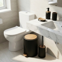 Okyanus Kovali 5 Li Banyo Seti Siyah&Ahsap