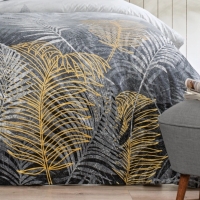 Özdilek Golden Palm Gri Çift Kisilik Nevresim Takimi