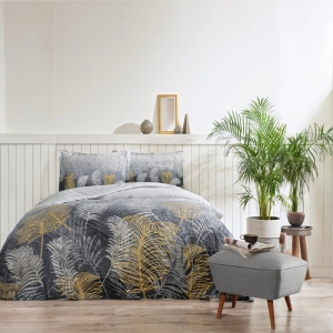 Özdilek Golden Palm Gri Çift Kisilik Nevresim Takimi