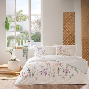 Özdilek White Lily Lila Çift Kisilik Nevresim Takimi