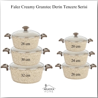 Falez Creamy Granitec 26 Cm Derin Tencere Cre3006