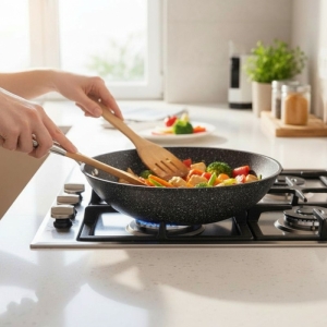 Falez Black Line 28Cm Wok Tava 3014