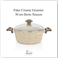 Falez Creamy Granitec 30 Cm Derin Tencere 3048