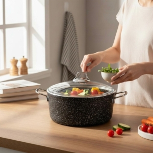 Falez Black Line 30Cm Granit Tencere Bln3048