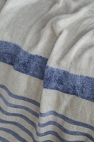 Çift Kişilik Brulee Denim Keten Yatak Örtüsü Seti