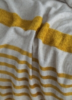 Çift Kişilik Brulee Safran Keten Yatak Örtüsü Seti