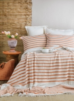 Çift Kişilik Brulee Terra Keten Yatak Örtüsü Seti