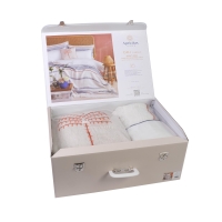 Çift Kişilik Cali İndigo Pamuk Yatak Örtüsü Nevresim Seti