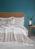 Çift Kişilik Cali Olive Pamuk Yatak Örtüsü Nevresim Seti