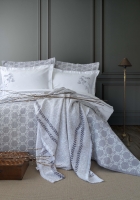 Çift Kişilik Crown Gray Timeless Yatak Örtüsü Nevresim Prime Set