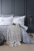 Çift Kişilik Crown İndigo Timeless Yatak Örtüsü Nevresim Prime Set