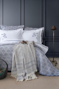 Çift Kişilik Crown İndigo Timeless Yatak Örtüsü Nevresim Prime Set