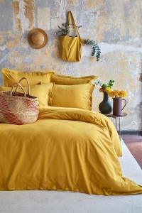 Çift Kişilik Düz Nevresim Takımı Essential Hardal