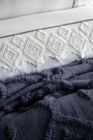 Çift Kişilik Ellion İndigo Trikolu Battaniyeli Nevresim Takımı