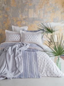 Çift Kişilik Florantine Blue Timeless Nevresim Yatak Örtüsü