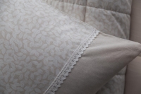 Çift Kişilik İnes Bej Yatak Örtüsü Set