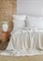 Çift Kişilik Keten Yatak Örtüsü Set Brulee White