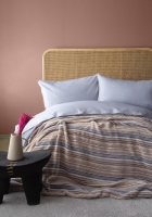 Çift Kişilik Lizbon Gri Yatak Örtülü Nevresimli Set