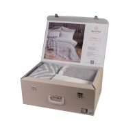 Çift Kişilik Londa Gri Timeless Yatak Örtüsü Nevresim Prime Set