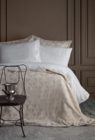 Çift Kişilik Madrid Bej Yatak Örtülü Nevresimli Set