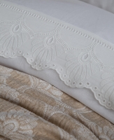 Çift Kişilik Madrid Bej Yatak Örtülü Nevresimli Set