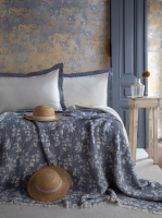 Çift Kişilik Marbella İndigo Yatak Örtüsü Takımı