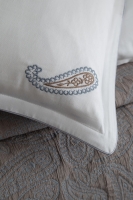 Çift Kişilik Marsilya İndigo Yatak Örtülü Nevresimli Set