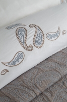 Çift Kişilik Marsilya İndigo Yatak Örtülü Nevresimli Set