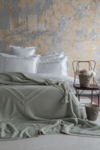 Çift Kişilik Moneda Adaçayı Yatak Örtüsü Nevresim Seti