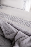 Çift Kişilik Moneda Gray Yatak Örtüsü Nevresim Seti