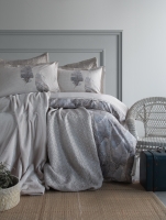 Çift Kişilik Neris Bej Nevresimli Yatak Örtülü Battaniyeli Set