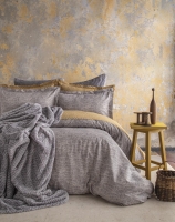 Çift Kişilik Paolina Gri Yatak Örtülü Nevresim Set