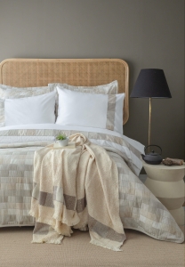 Çift Kişilik Piazza Bej Timeless Yatak Örtüsü Nevresim Prime Set