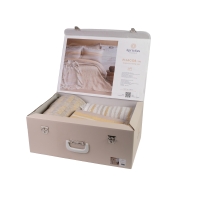 Çift Kişilik Pisagor Bej Timeless Yatak Örtüsü Nevresim Prime Set