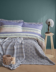 Çift Kişilik Pisagor İndigo Timeless Yatak Örtüsü Nevresim Prime Set