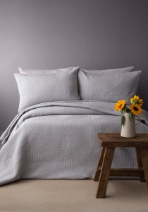 Çift Kişilik Savoy Gri Yatak Örtüsü Seti