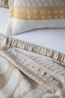 Çift Kişilik Zest Bej Pamuk Yatak Örtüsü Nevresim Seti